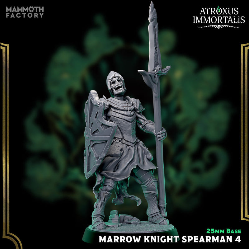 Marrow Knight Spearmen – Undead Draugr Skeletal Soldier Miniatures