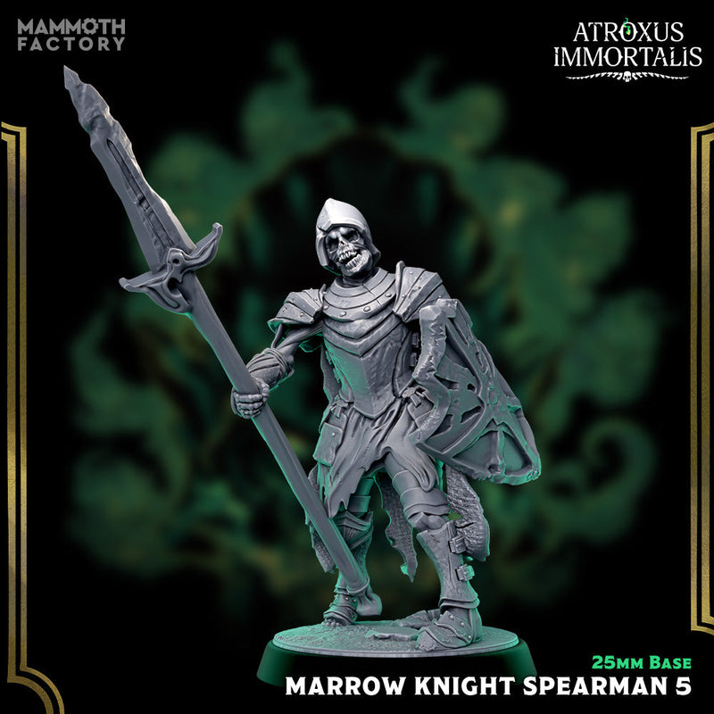 Marrow Knight Spearmen – Undead Draugr Skeletal Soldier Miniatures