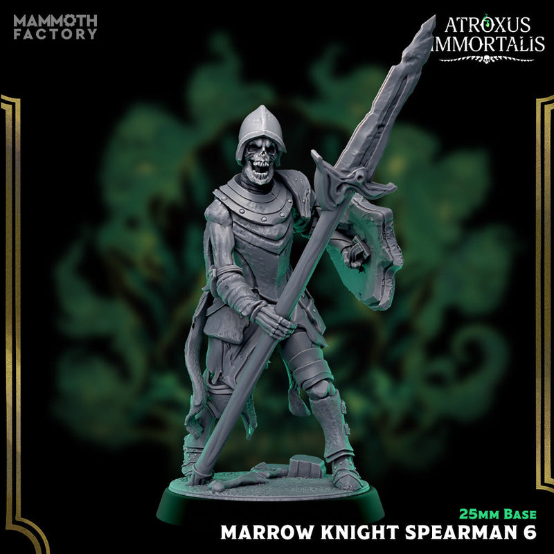 Marrow Knight Spearmen – Undead Draugr Skeletal Soldier Miniatures