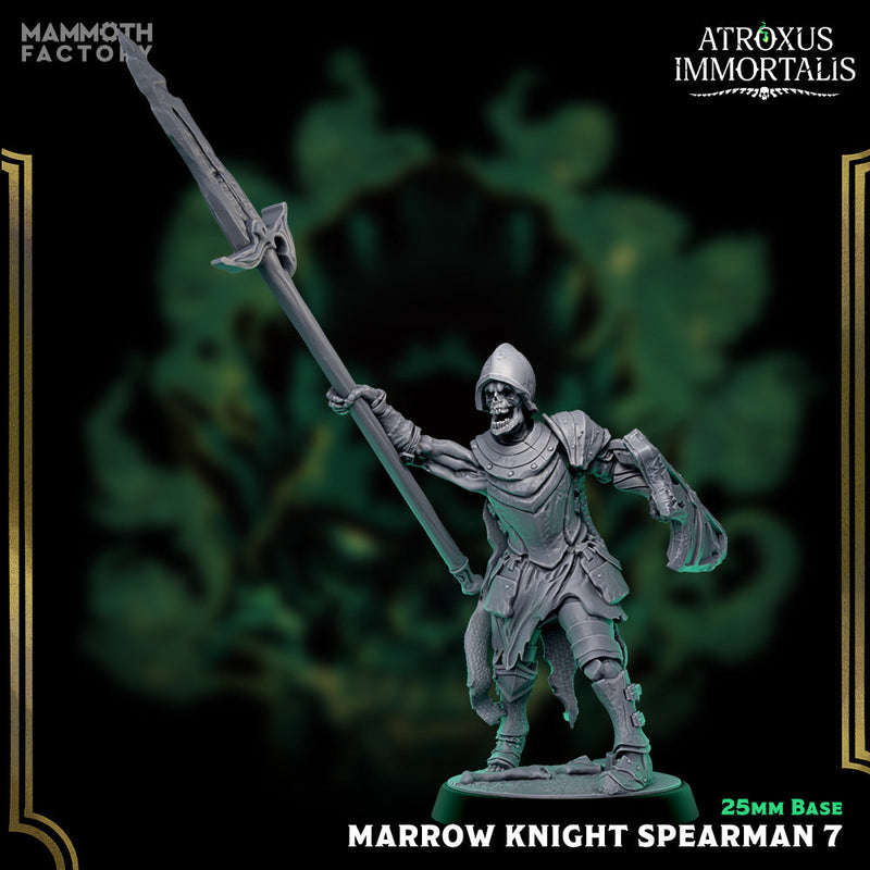 Marrow Knight Spearmen – Undead Draugr Skeletal Soldier Miniatures