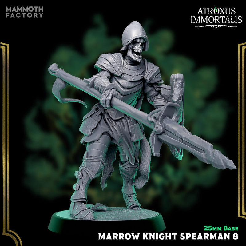 Marrow Knight Spearmen – Undead Draugr Skeletal Soldier Miniatures