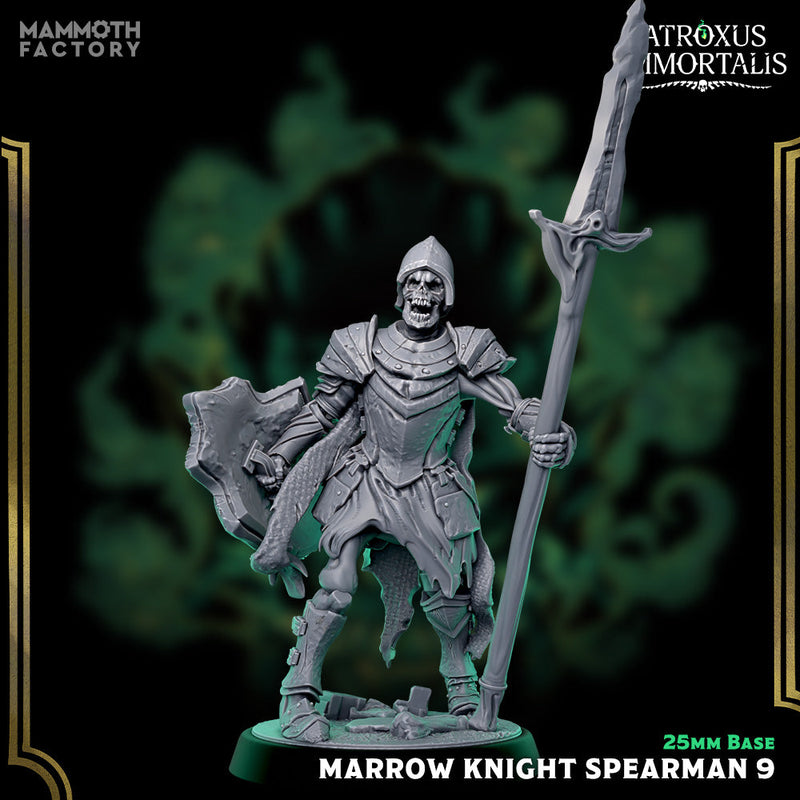 Marrow Knight Spearmen – Undead Draugr Skeletal Soldier Miniatures