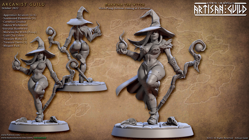 Marwina the Witch Pinup MIniature (SFW/NSFW 18+ Only)