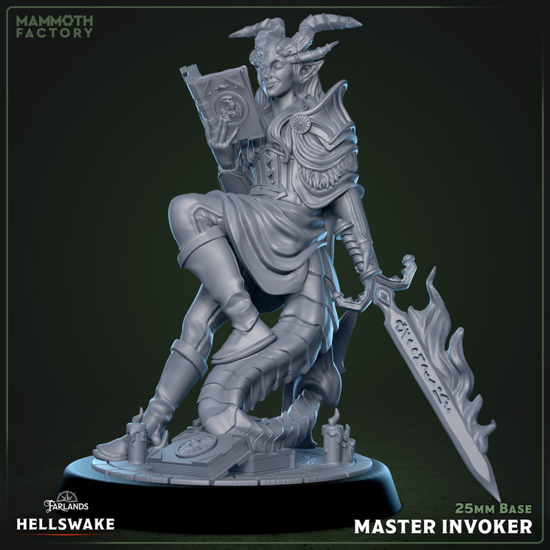 Idreleys, Master Invoker – Tiefling Warlock Female Miniature