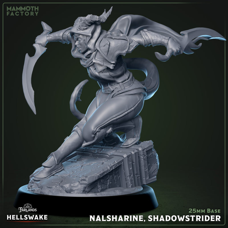 Nalsharine, Shadowstrider – Tiefling Rogue Female Miniature
