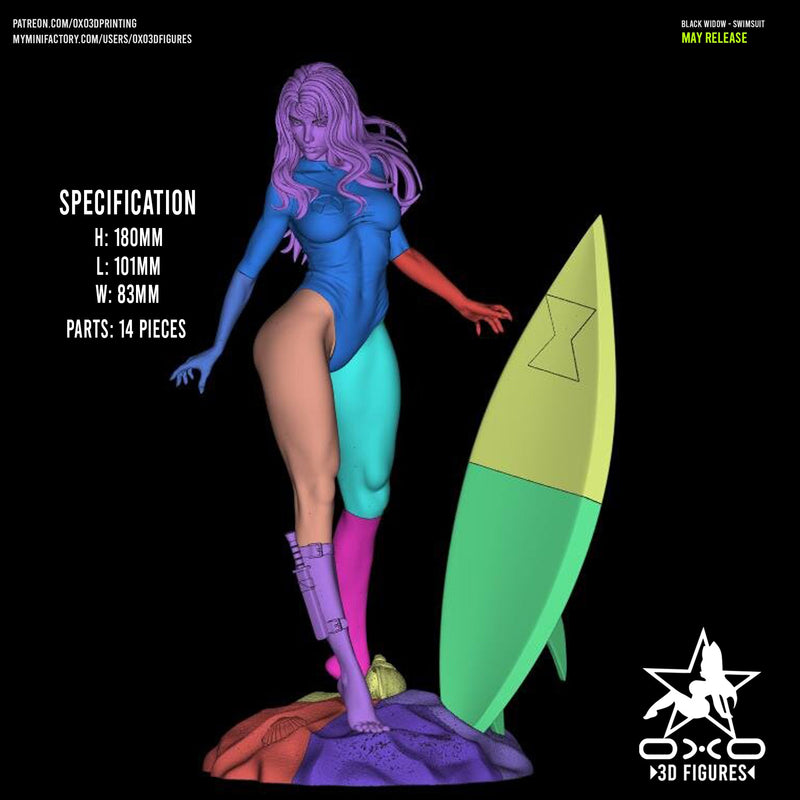 Black Widow Swimsuit Edition - Marvel Comics (SFW/NSFW 18+ Only) - 1:10 Scale