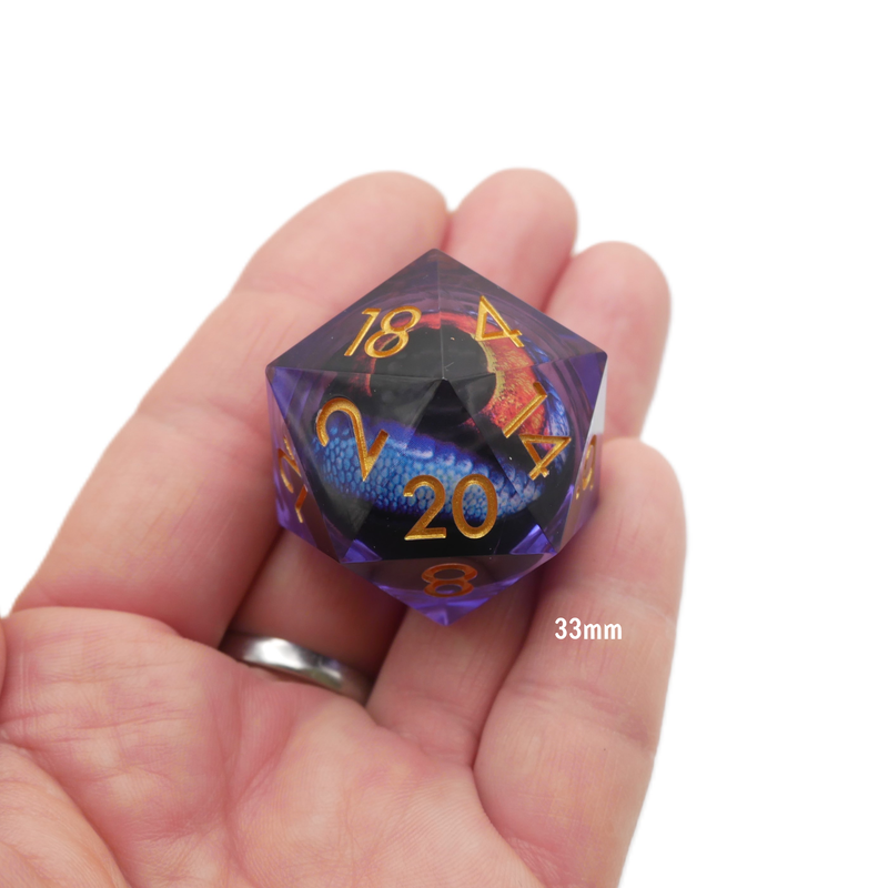 Owlbear's Eye - Giant D20 Moving Eye DnD Dice | Acrylic RPG Gaming Dice