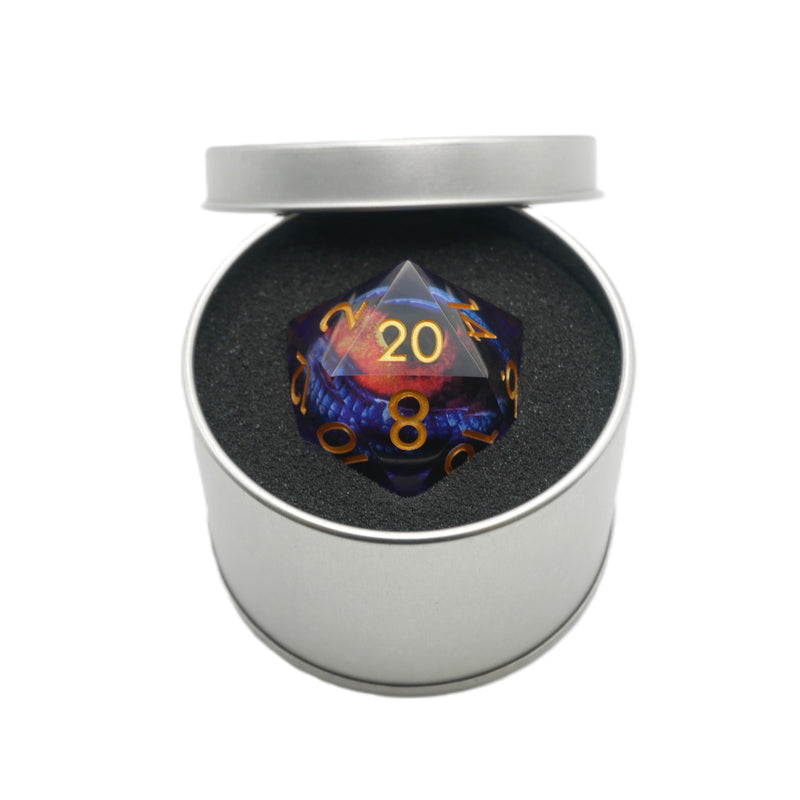 Owlbear's Eye - Giant D20 Moving Eye DnD Dice | Acrylic RPG Gaming Dice