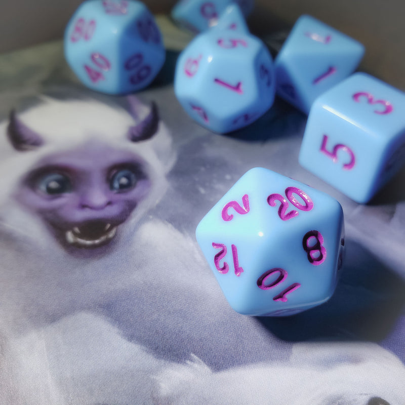 Bluebird - 7 Piece DnD Dice Set | Acrylic RPG Gaming Dice