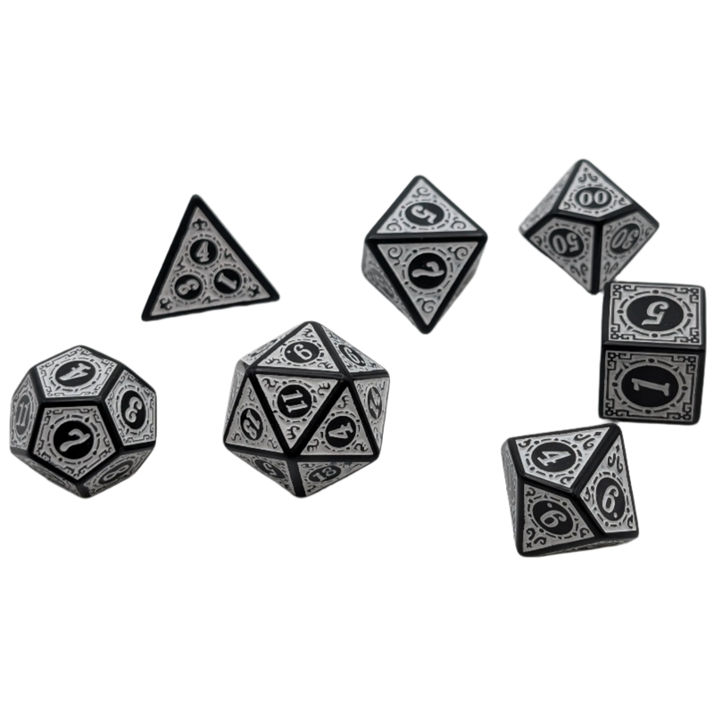 Magic Flame (White) - "Enchanted Zen" - 7 Piece DnD Dice Set | Acrylic RPG Gaming Dice