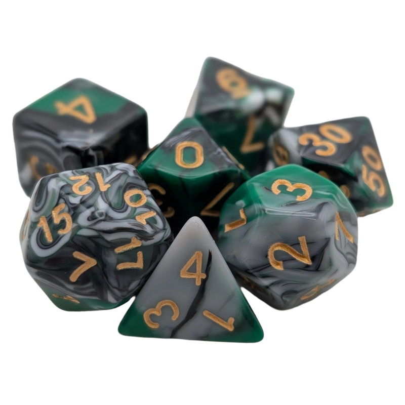 Mint Shake - 7 Piece DnD Dice Set | Acrylic RPG Gaming Dice