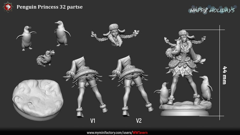 Penguin Princess – Fantasy Winter NPC Miniature & Bust