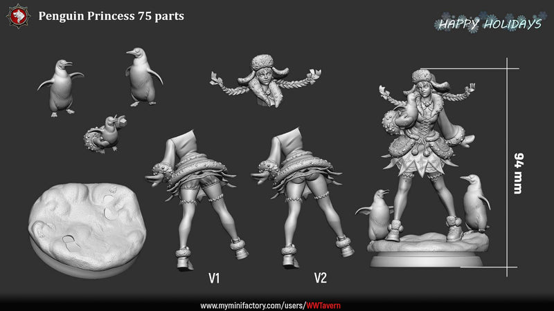 Penguin Princess – Fantasy Winter NPC Miniature & Bust