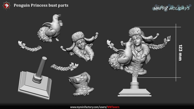 Penguin Princess – Fantasy Winter NPC Miniature & Bust