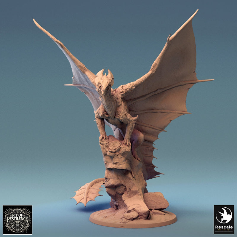 Legendary Metallic Brass Dragon - Stand