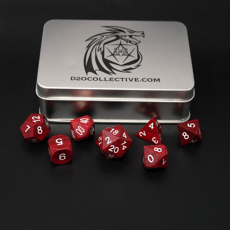 Redwood Forest - 7 Piece DnD Dice Set | Wood RPG Gaming Dice