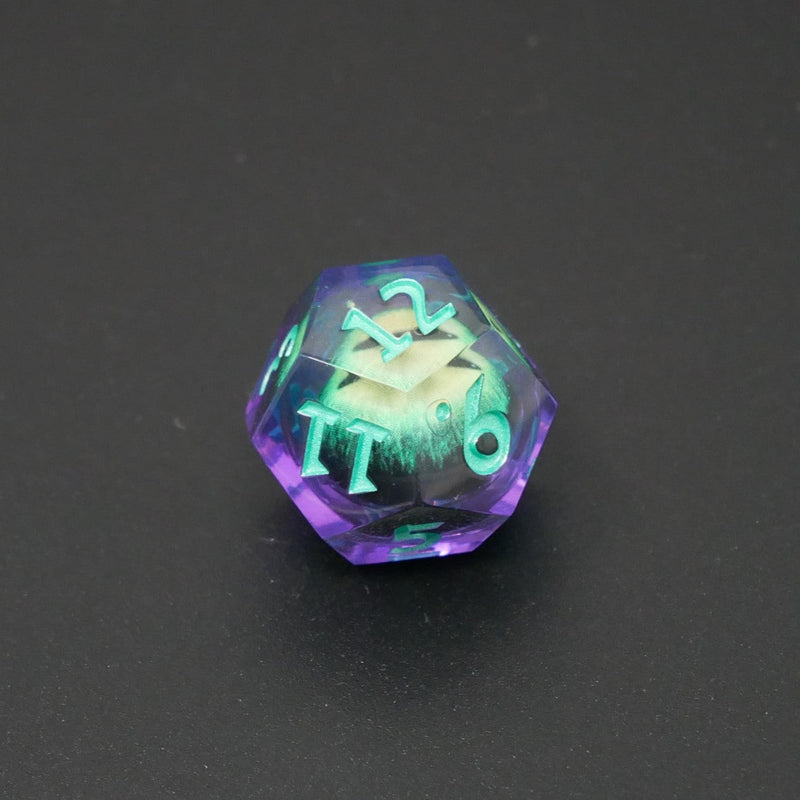 Remorhaz's Eye |  7 Piece Moving Eye DnD Dice Set | Acrylic RPG Gaming Dice