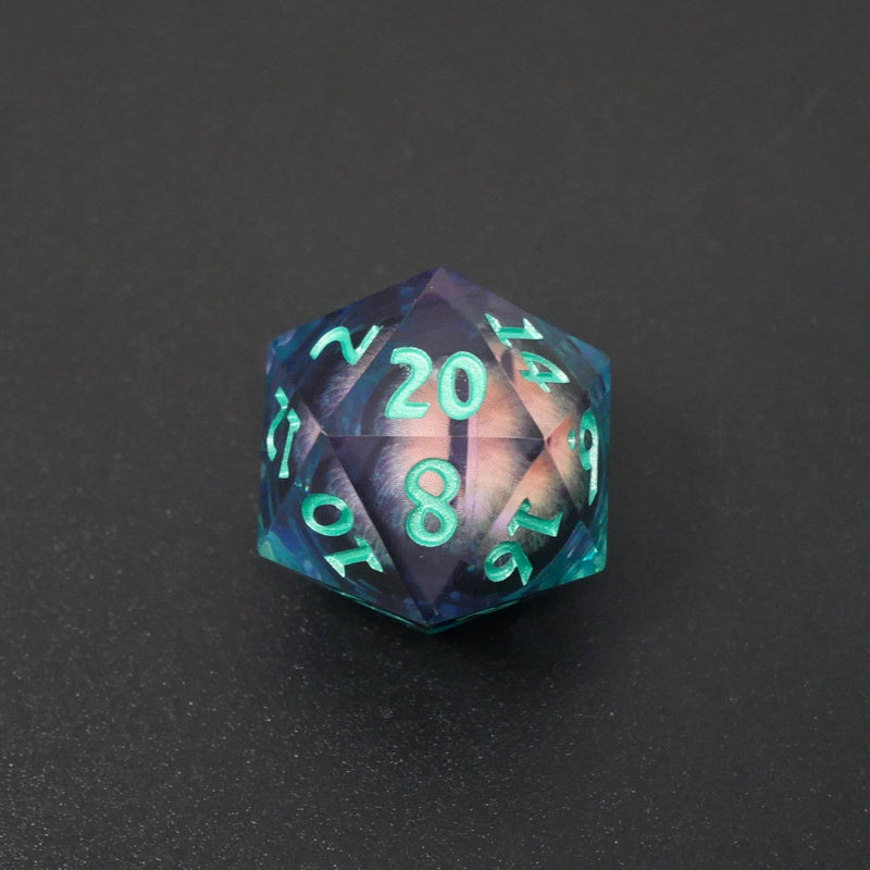 Remorhaz's Eye |  7 Piece Moving Eye DnD Dice Set | Acrylic RPG Gaming Dice