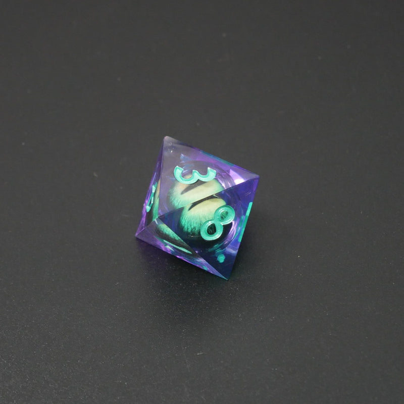 Remorhaz's Eye |  7 Piece Moving Eye DnD Dice Set | Acrylic RPG Gaming Dice