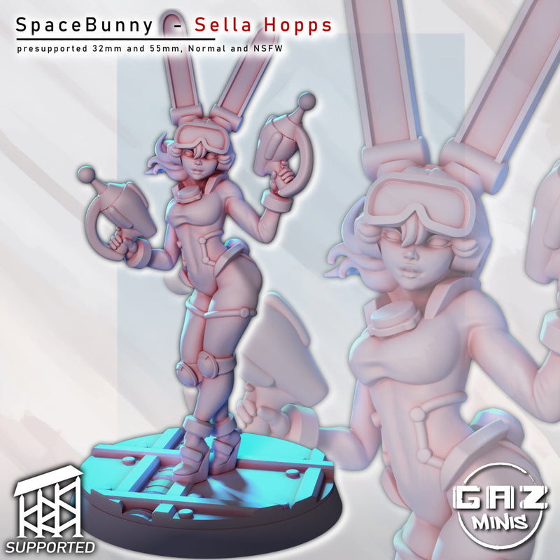 Retro Space Bunny – Hopps Miniature (SFW/NSFW 18+)