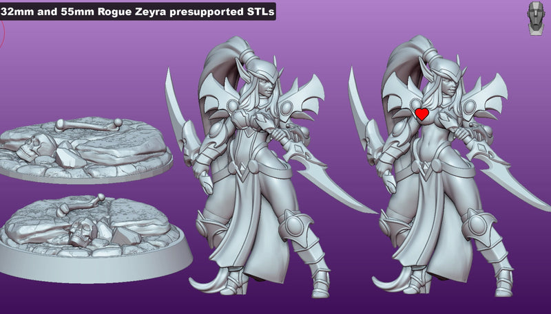 Zeyra – Valeera Sanguinar Inspired Blood Elf Shadow Rogue Miniature