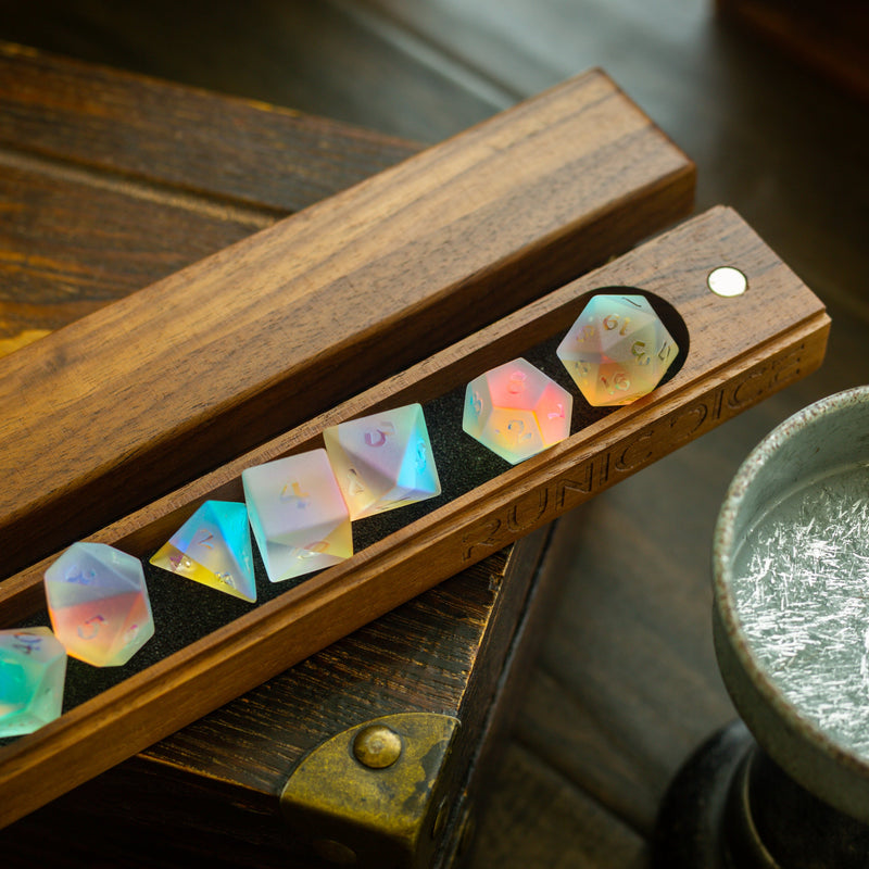 Black Walnut Wood Magnetic Dice Storage Box