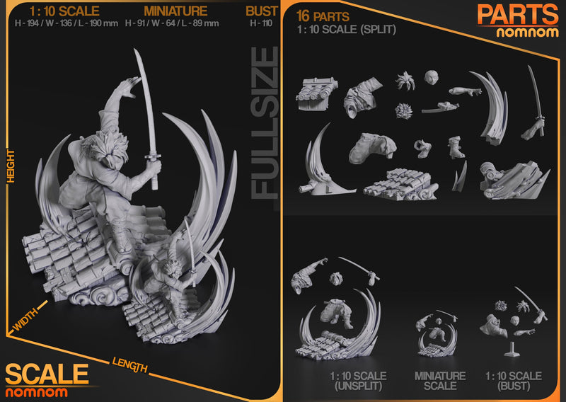 Sanemi - Demon Slayer / Kimetsu no Yaiba - 75mm, 1:10 Scale & Bust