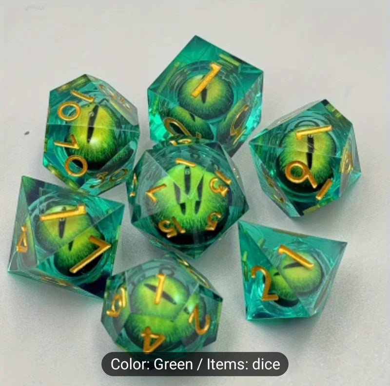 Set Of 7pcs New Dragon King's Eye Multi-sided Dice