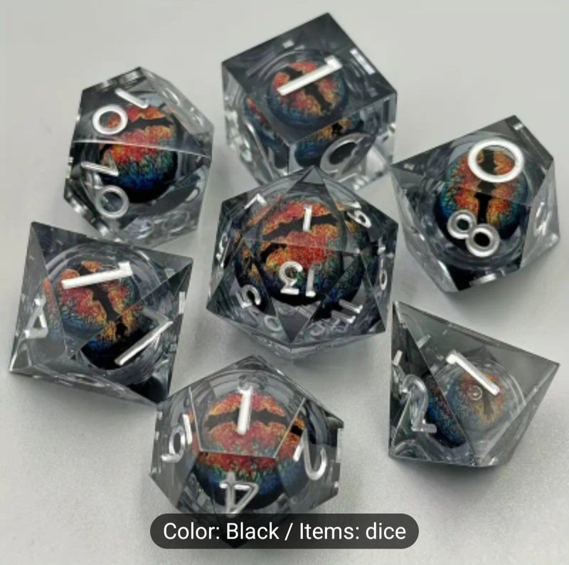 Set Of 7pcs New Dragon King's Eye Multi-sided Dice