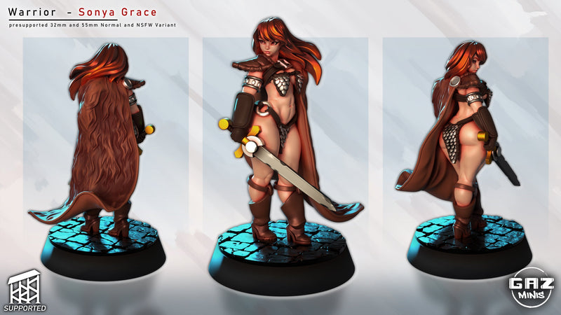 Sonya Grace Human Barbarian Miniature - Pin-Up (SFW/NSFW 18+)