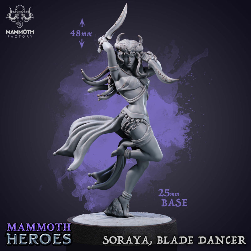 Soraya, the Blade Dancer – Tiefling Rogue Female Miniature