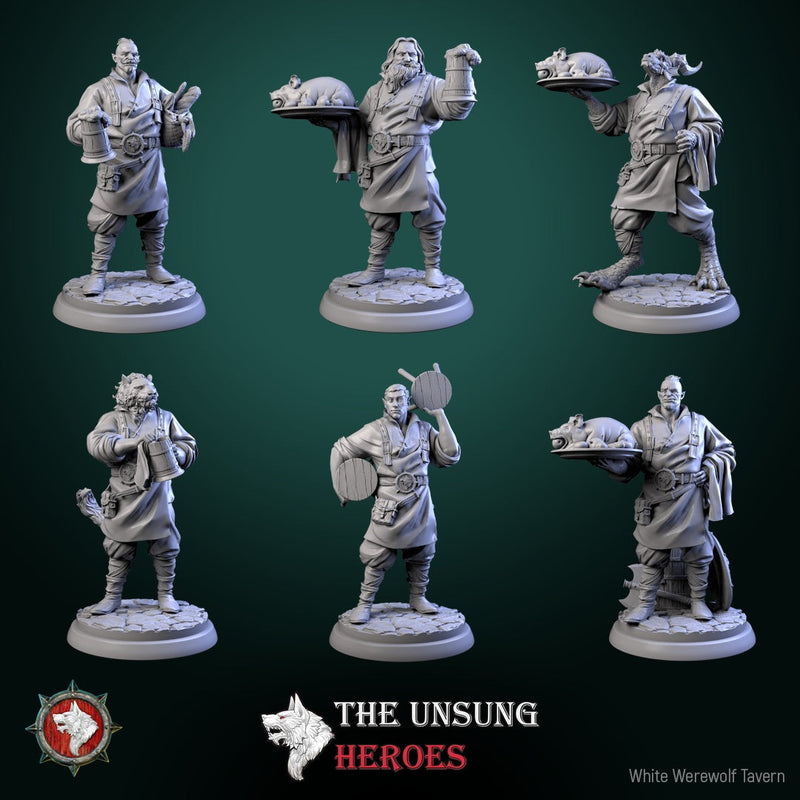 Tavernhands Miniature Set – Fantasy Innkeepers & Tavern NPCs