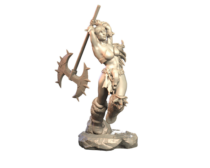 Varka  - Female Human Barbarian Miniature - Blade & Fury