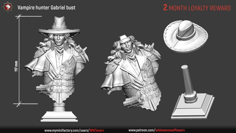 Vampire Hunter Gabriel – Human Monster Slayer Miniature & Bust