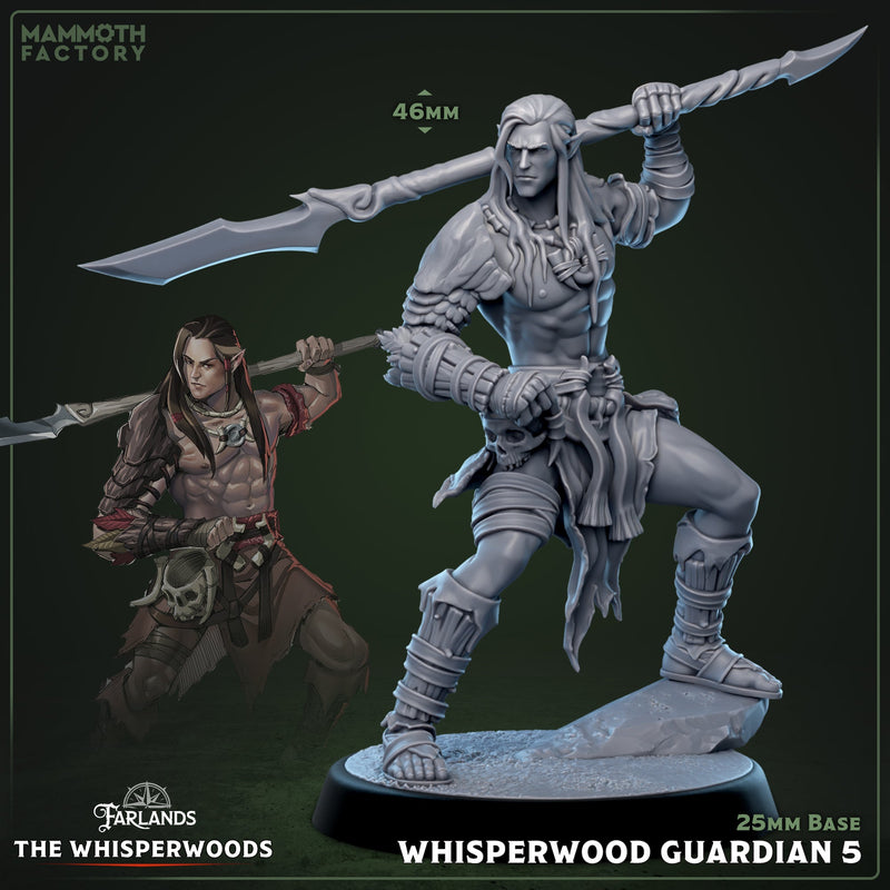 Whisperwood Guardians - Male Elf Barbarian Miniatures