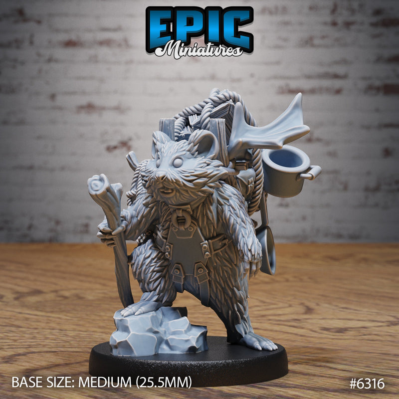 Adventurer Hamster – Beastfolk Ranger – Resin Tabletop Miniature