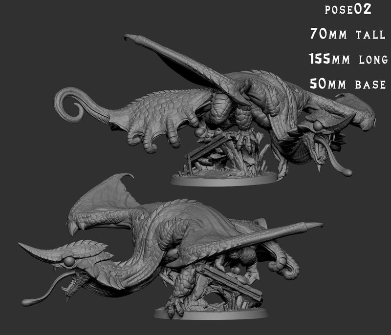 Agamaleos – Chameleos-Inspired Trickster Wyvern – Monster Madness Vol 2 Miniature