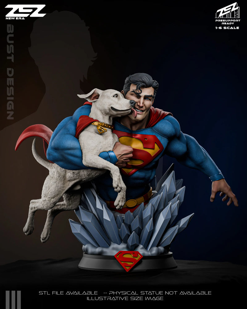 Superman & Krypto - DC Comics - 1:6 Scale & Bust