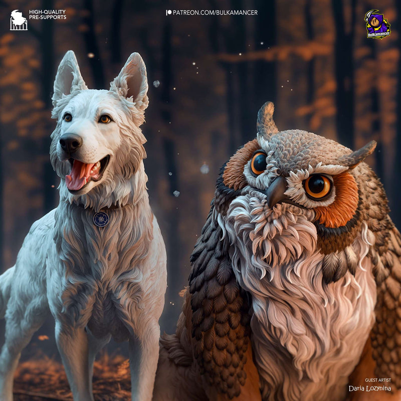 Scratch and Owlbear - Baldur's Gate - 1:8 Scale Figure