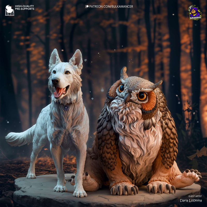 Scratch and Owlbear - Baldur's Gate - 1:8 Scale Figure
