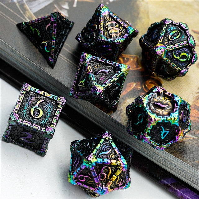 Black Rainbow Metal Dice（Dagger of Venom）7-Dice Udixi RPG