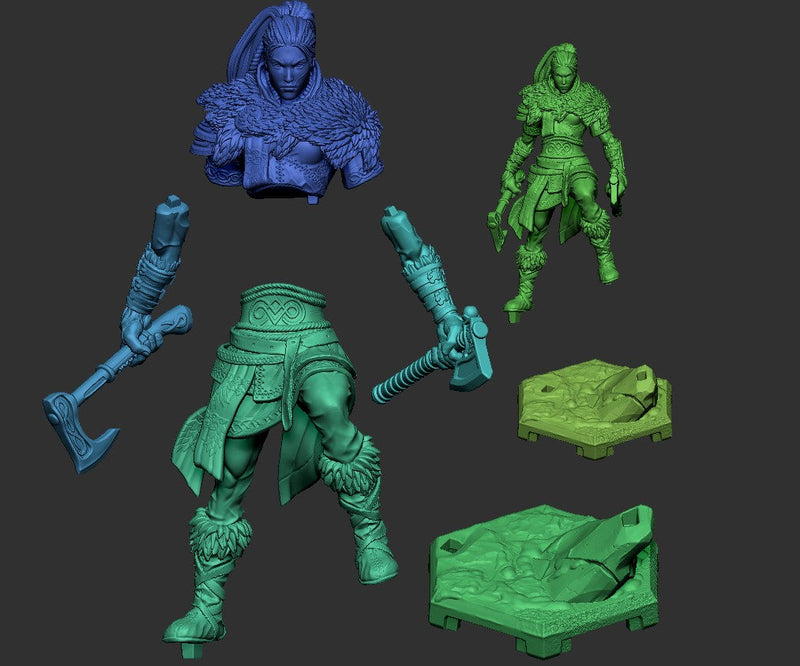 Eivor Valkyrie – Human Barbarian – Resin Tabletop Miniature