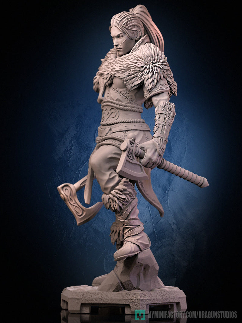Eivor Valkyrie – Human Barbarian – Resin Tabletop Miniature