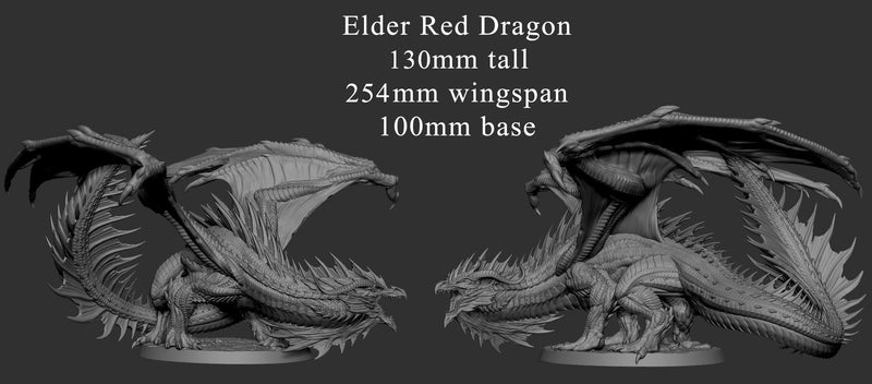 Elder Red Dragon Miniature - Clash of the Primevals