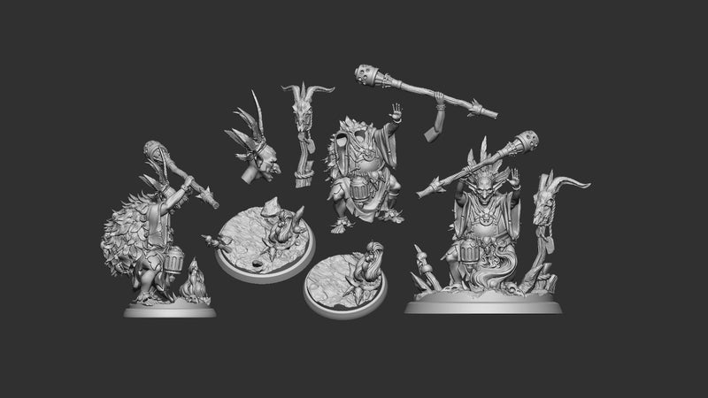 Goblin Shaman Miniature & Bust – Male Goblin Spellcaster