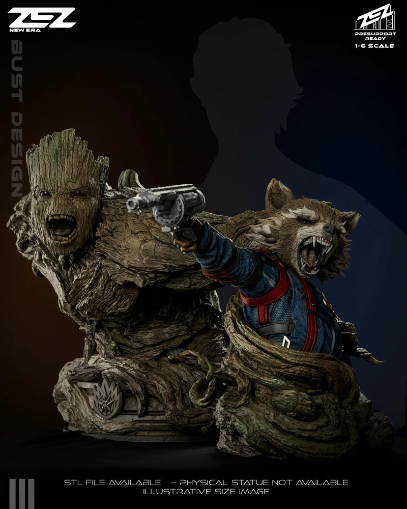 Rocket and Groot - Guardians of the Galaxy / Marvel - 1:6 Scale, Busts