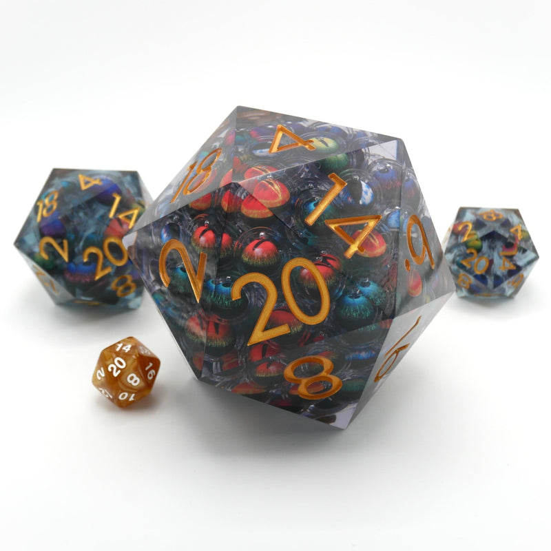 Hydra's Eyes | Table Smasher D20 Moving Eye DnD Dice | Acrylic RPG Gaming Dice