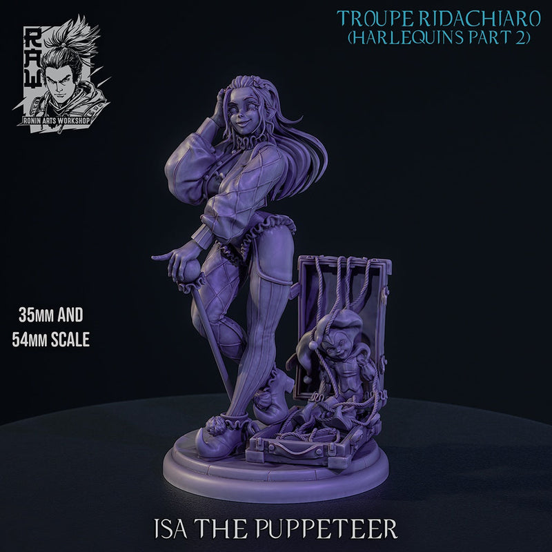 Isa the Puppeteer – Harlequin Bard – Resin Tabletop Miniature