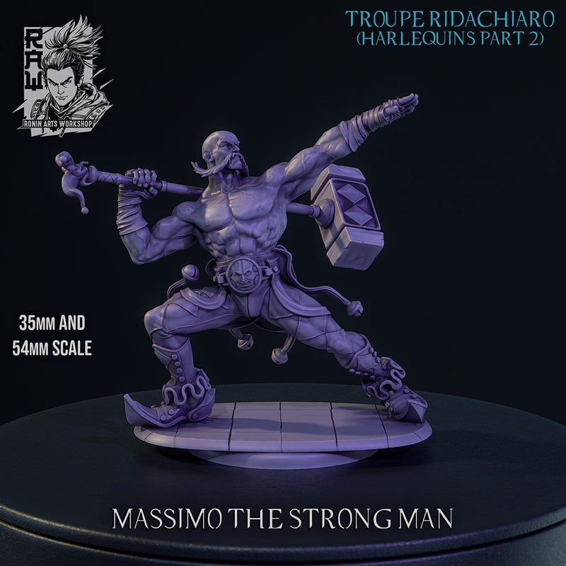 Massimo the Strongman – Harlequin Fighter – Resin Tabletop Miniature