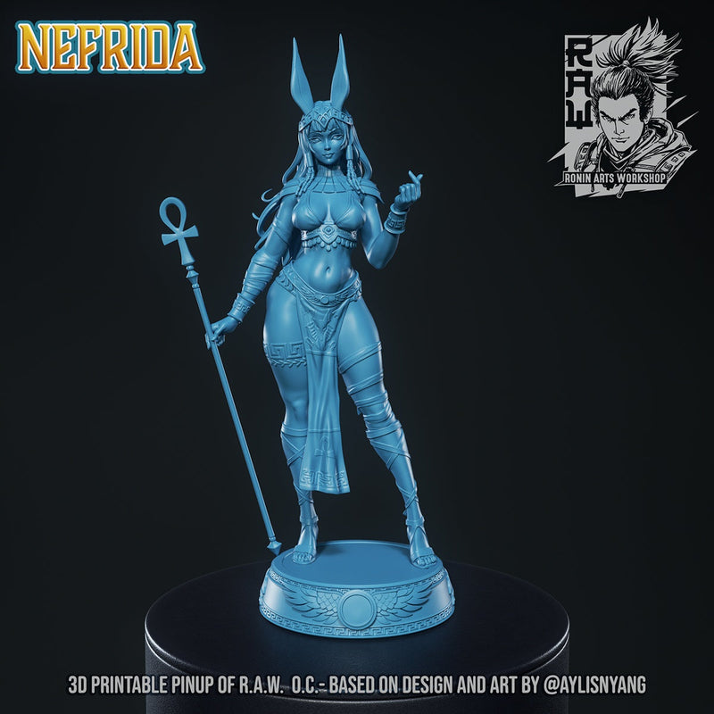 Nefrida – Egyptian Pinup Warrior (SFW/NSFW 18+ Only) – 75mm & 120mm Figure
